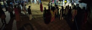 Residents of Munambam gathered at the protest site. 