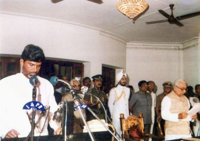 Naidu N Chandrababu Naidu taking the oath of office on 1 September 1995.
