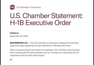 The US Chamber of Commerce expressed its concern in a statement.