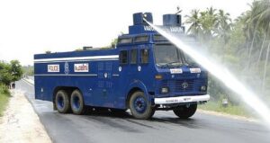 Varun water cannons are non-lethal, vehicle-mounted crowd control systems developed by DRDO