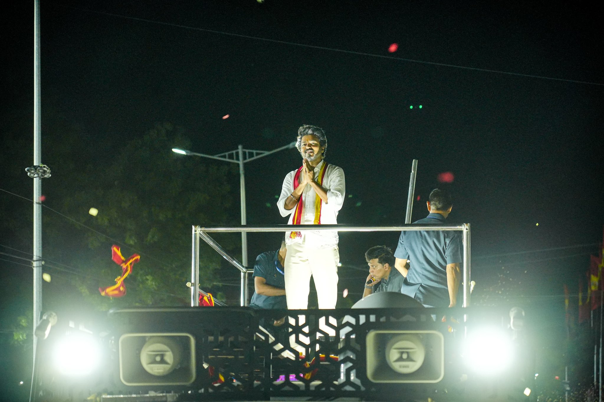 Vijay Vijay addressing the rally minutes before the tragedy.