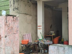 Furniture laid outside the house following the flooding