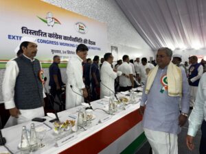 Karnataka Chief Minister Siddaramaiah at the CWC meet in Patna.