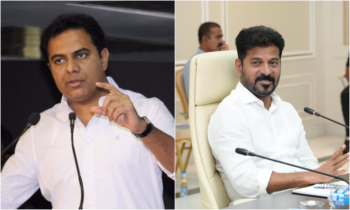 Telangana’s Regional Ring Road land acquisition stalls as BRS backs farmers BRS and Congress lock horns over Regional Ring Road.. Credit: x.com/KTRoffice, x.com/revanth_anumula