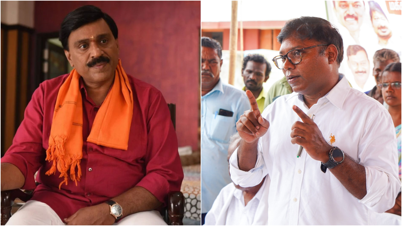 Karnataka BJP MLA Gali Janardhan Reddy (L) and Congress MP Sasikumar Senthil. Credit: facebook.com/galijanardhanareddyofficial/, x.com/s_kanth