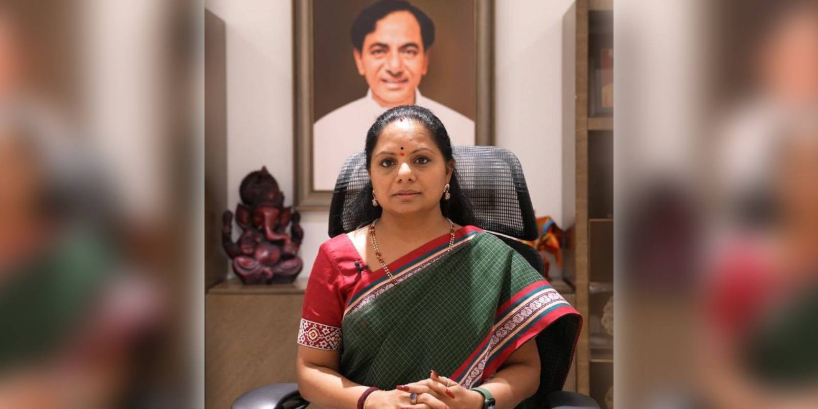 Kavitha said she will not use her father and BRS chief K Chandrashekar Rao's images in her future campaigns.