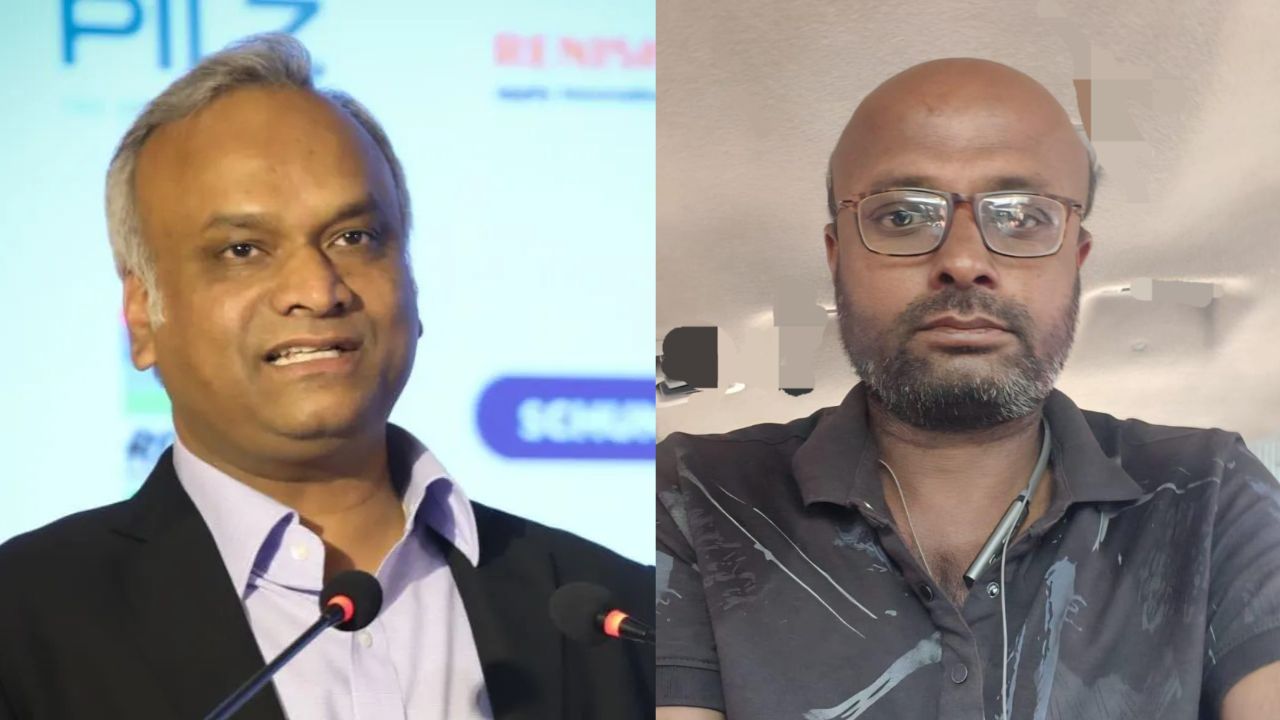 Priyank Kharge (left), the accused Dhanappa Naron (right).