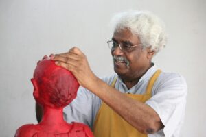 A Ramachandran in his studio.