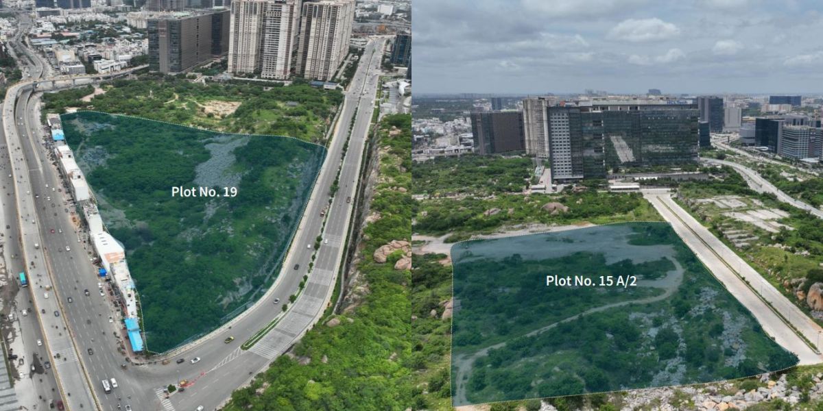 The land parcels that were auctioned in Hyderabad.