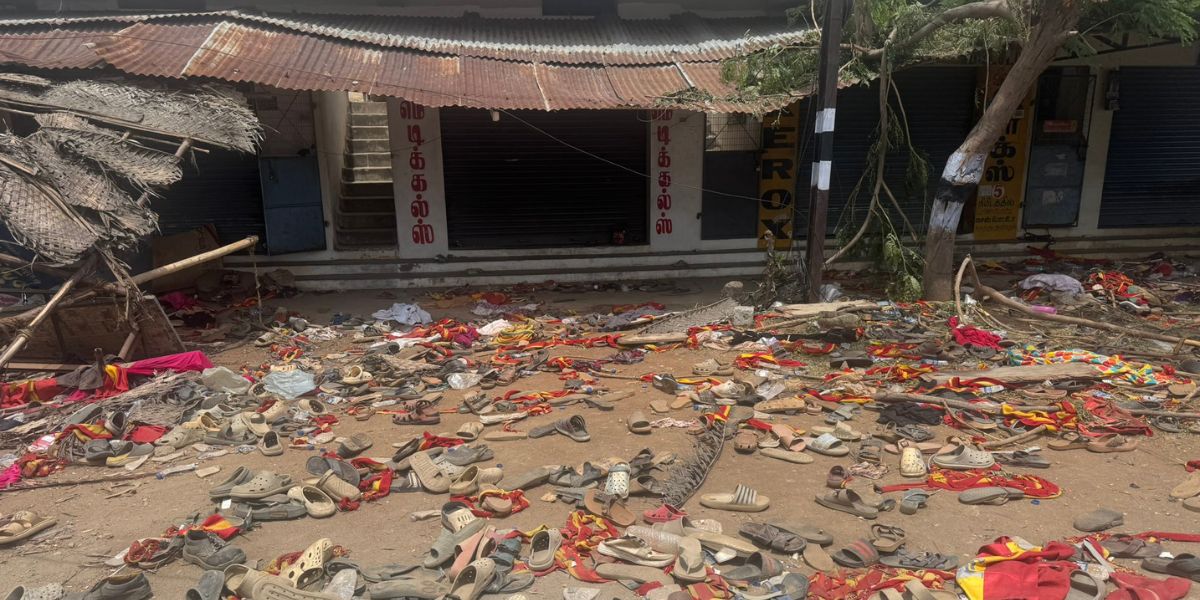 The location where the stampede occurred in Karur. The location where the stampede occurred in Karur.