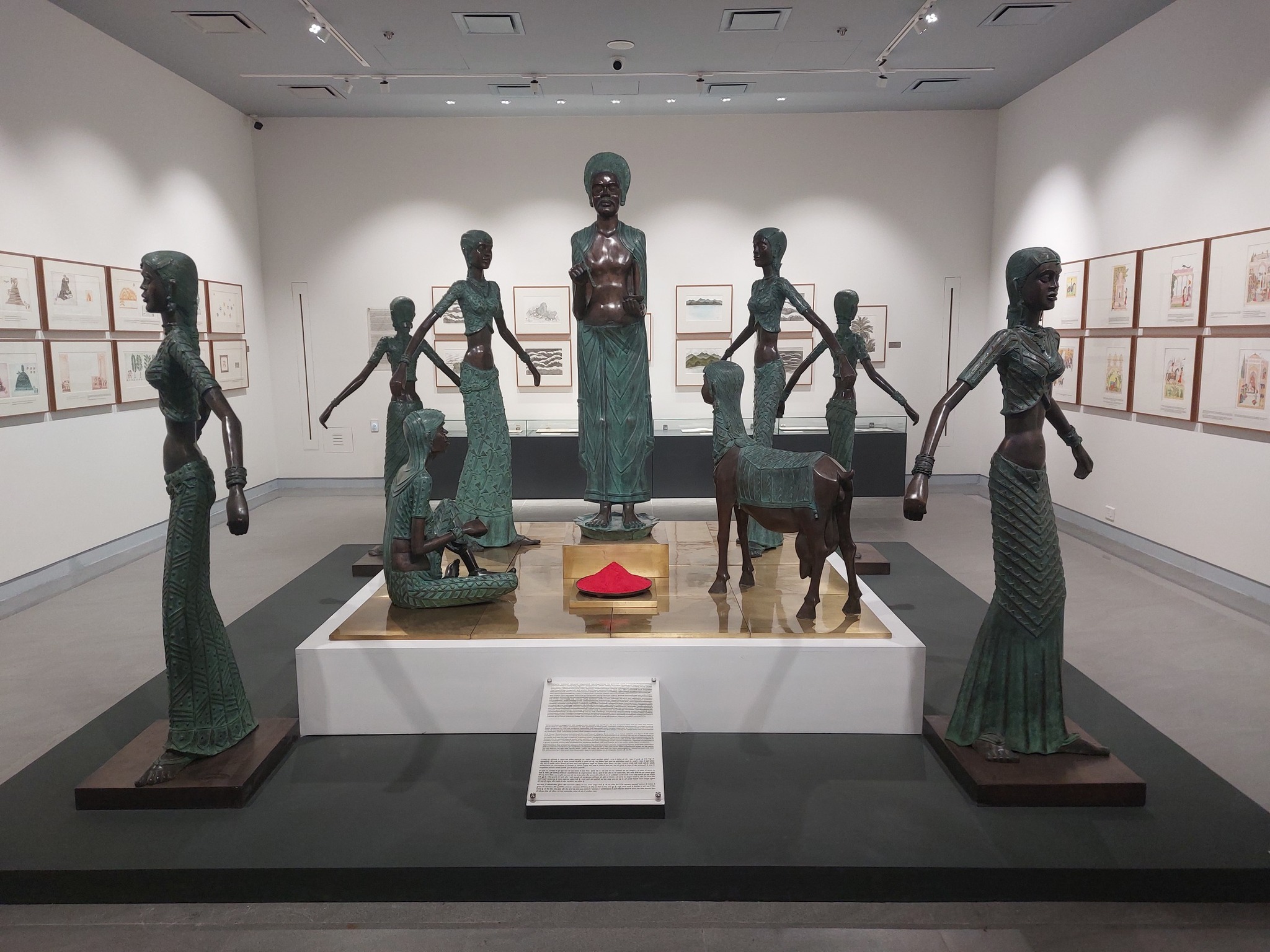 A Ramachandran's 'In Trance' at the museum. Chameli's works are in the background. (Supplied)