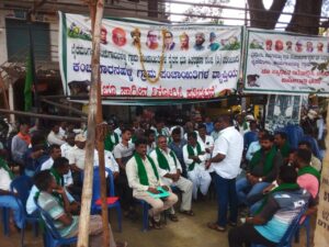 In leaflets distributed to farmers about the proposed plan, the state has largely promised a 50:50 compensatory model, under which farmers who give up their land are promised developed plots.