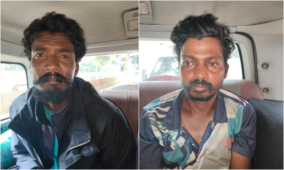 Srirampura police arrested Vignesh alias Sanjay (26), a habitual offender, and his friend Harish (30), a daily wage worker. Credit: Supplied