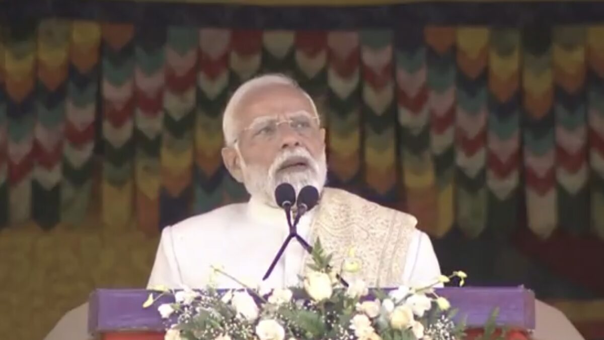 Prime Minister Narendra Modi addressing gathering at Changlimithanga Stadium in Bhutan.