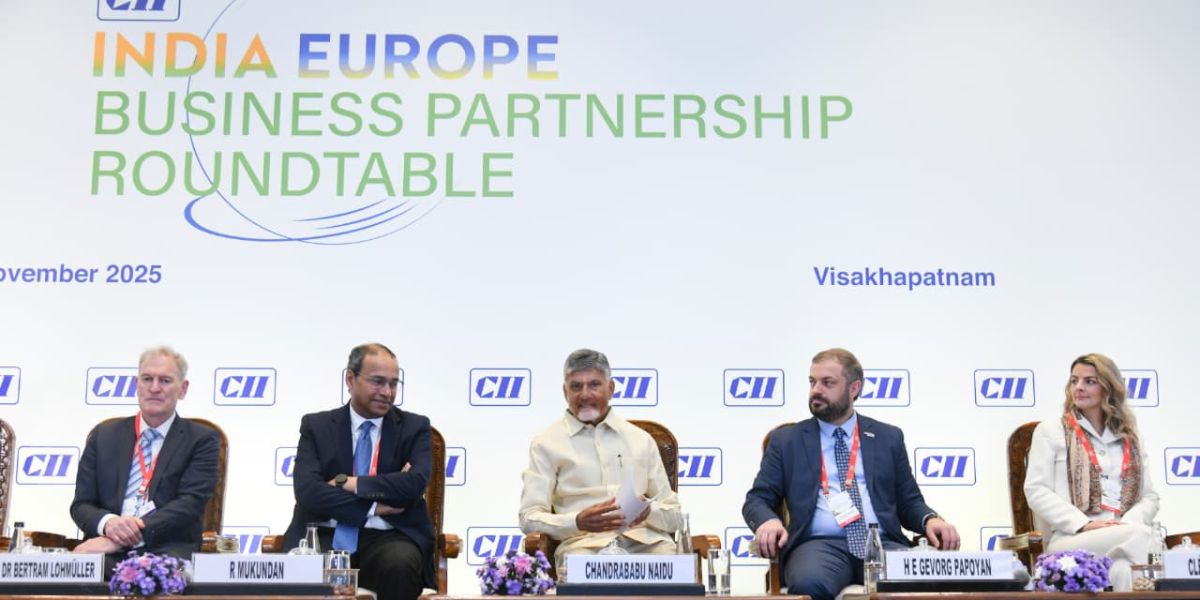 Chandrababu Naidu took part in the India–Europe Business Partnership Round Table.