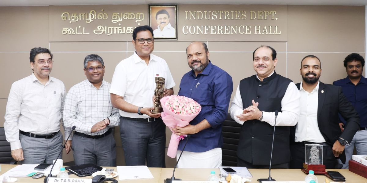 Kerala Industries Minister P Rajeev met his Tamil Nadu counterpart Dr TRB Rajaa in Chennai.