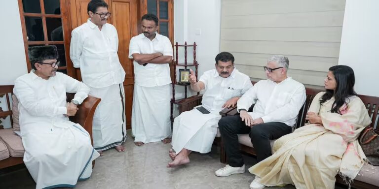 TMC MPs Mahua Moitra and Derek O'Brien, accompanied by P.V Anvar, met Sadiq Ali Shihab Thangal in Malappuram. (File photo)