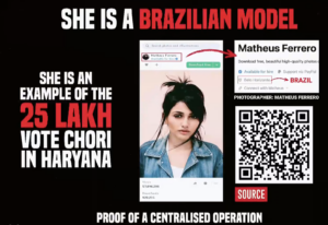 The Brazilian model who was in Haryana voters list.