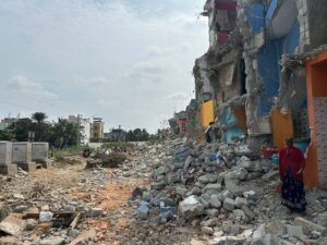 Railway engineers had earlier told them the plan was only to demolish structures up to the compound walls of the houses.