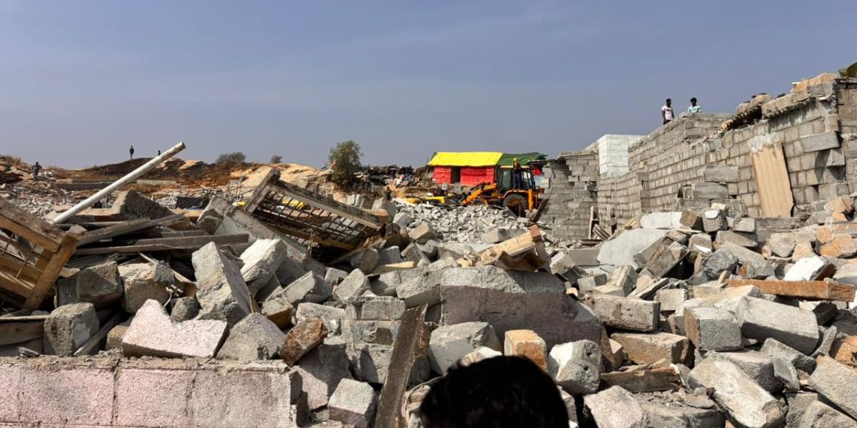 Around 300 homes were demolished in Kogilu village near Bengaluru in Karnataka.