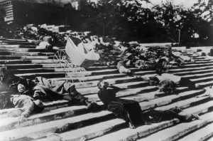 The famous Odessa Steps scene from Battleship Potemkin, a classic example of the Soviet montage theory of editing.