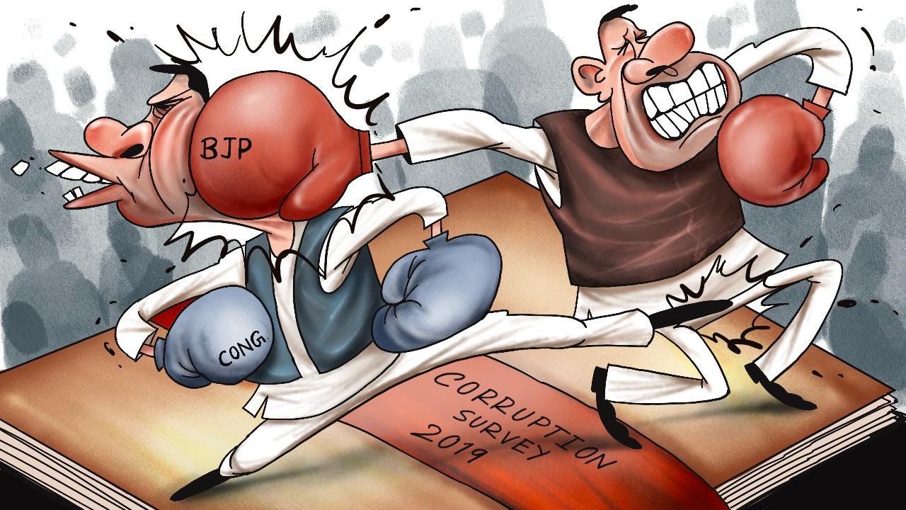 A 2019 survey by a global anti-corruption advocacy group has sparked a fresh political spat between the ruling Congress and the BJP in Karnataka.
