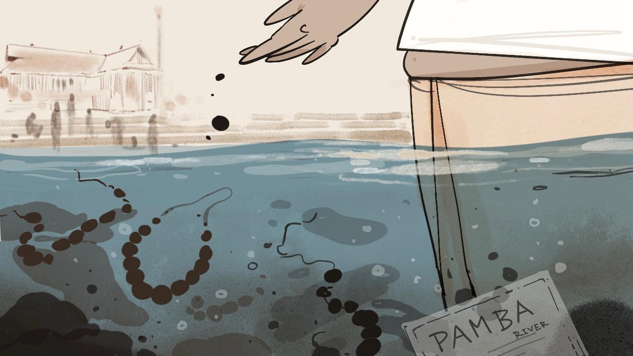 Pamba river waste dumping.