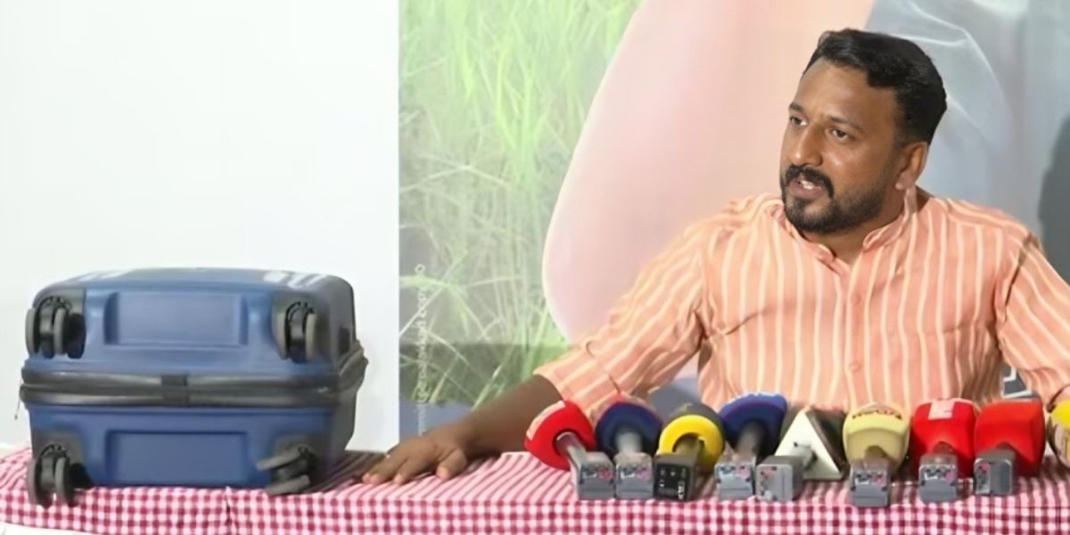 Rahul Mamkootathil addressing the media during the Palakkad bypoll campaign in 2024.