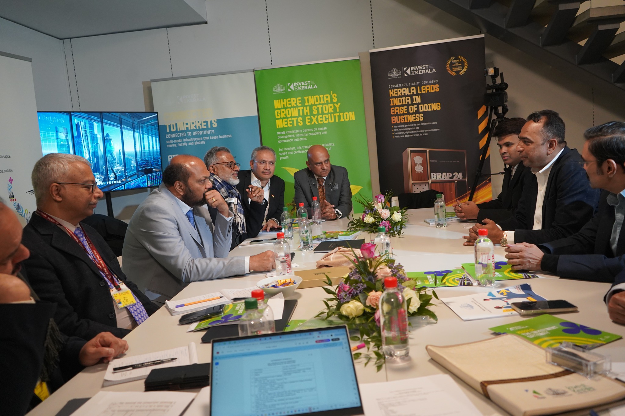 A team led by Minister P Rajeev at WEF Annual Summit 2026.