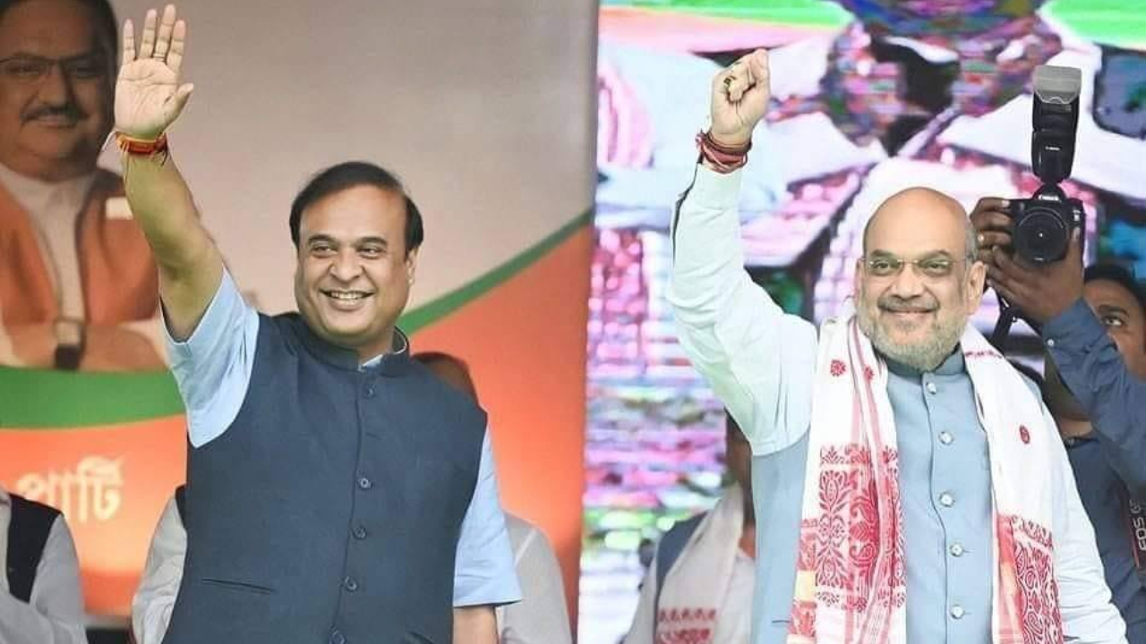 Assam CM Himanta Biswa Sarma and Union Home Minister Amit Shah. Credit: x.com/himantabiswa