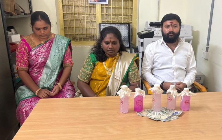 Palakurthi Charan was caught while accepting Rs 5,000 bribe through K Sunitha, and P Rajitha. Credit: x.com/TelanganaACB