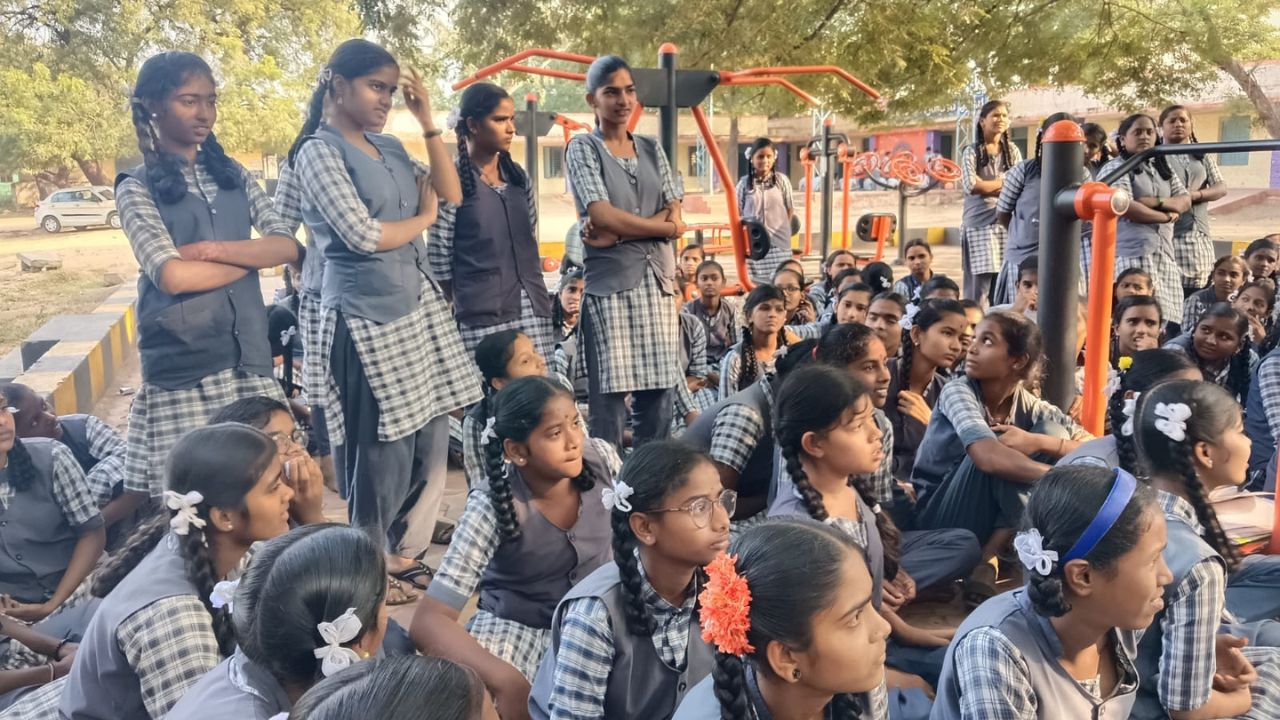 Students at a government school in Koppal. (Supplied)