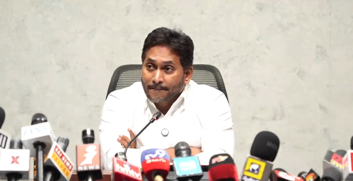 YS Jagan addressing the press