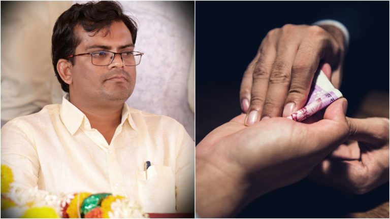 The trap was laid by the Gadag Lokayukta police. Credit: x.com/DrChandruLaman1, iStock