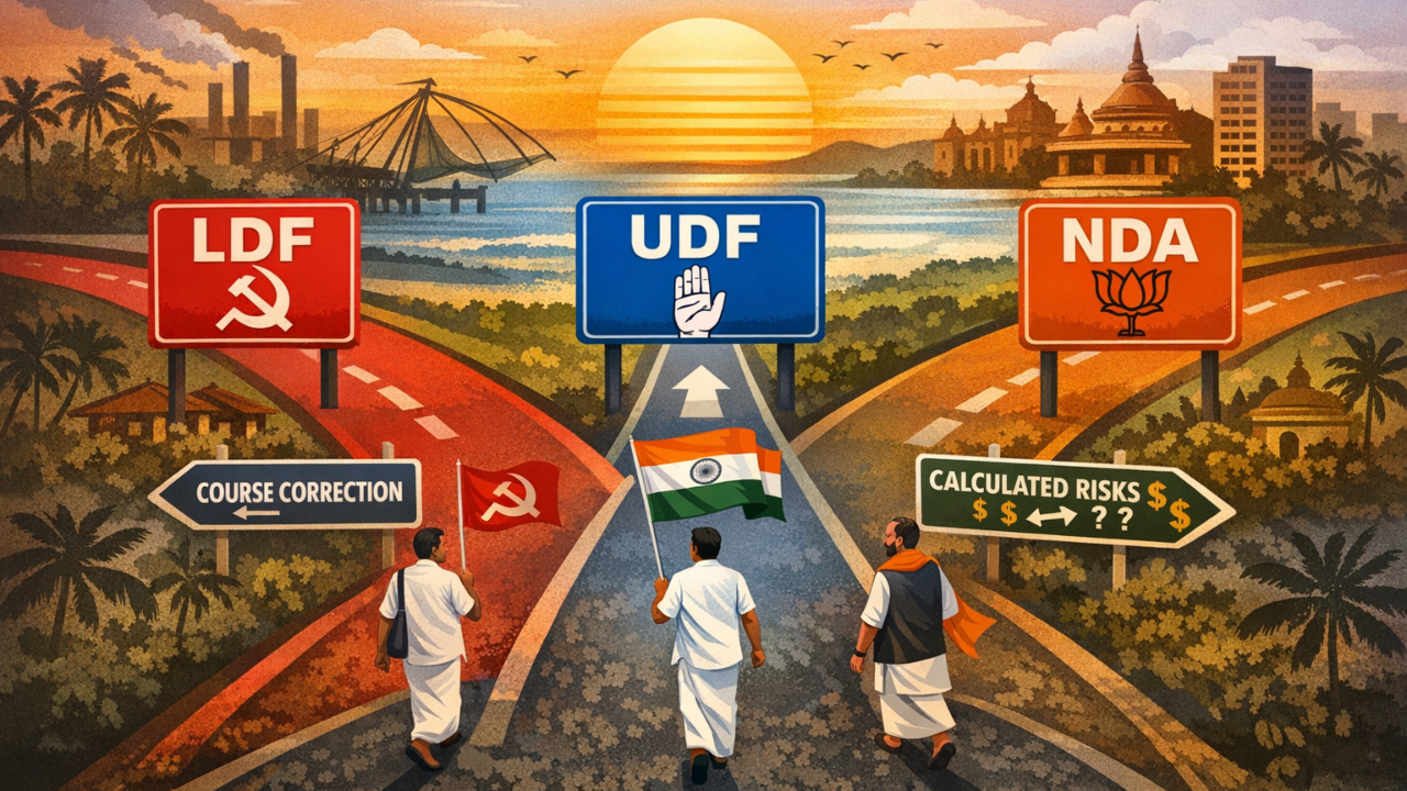 All three fronts are banking on shifts in voter mood and local dynamics. (AI-generated image)