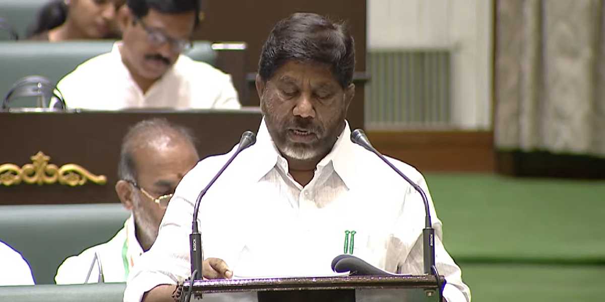 Finance Minister Bhatti Vikramarka Mallu presenting the budget on Friday.