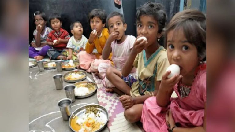 Children having food at school. Representative image.