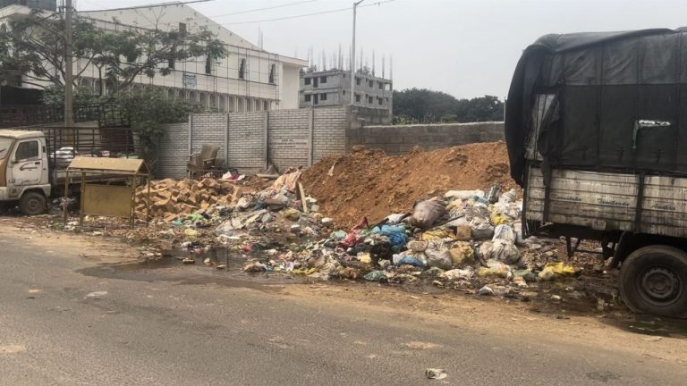 Garbage dumped in the open in Bengaluru.