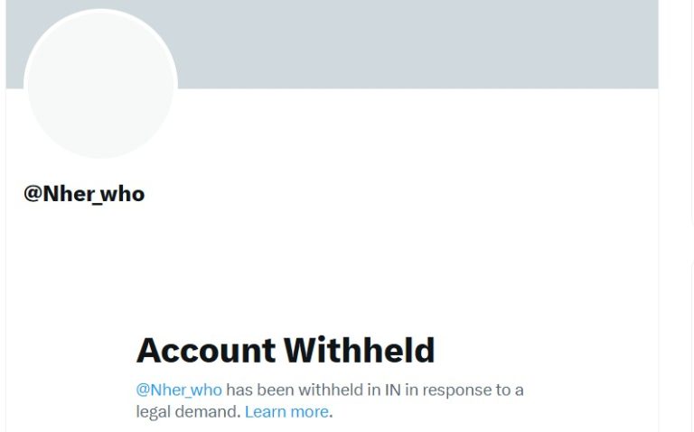 The popular account @Nher_who on X is one among the many facing Centre's brunt. Credit: x.com/Nher_who