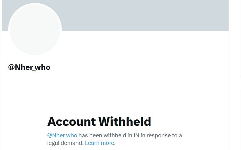 The popular account @Nher_who on X is one among the many facing Centre's brunt. Credit: x.com/Nher_who