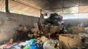 Waste piled up at garbage collection centre