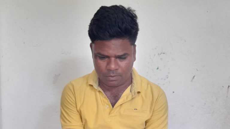T Ashok, SI, Mamada PS, Nirmal was caught red-handed by Telangana ACB. Credit: