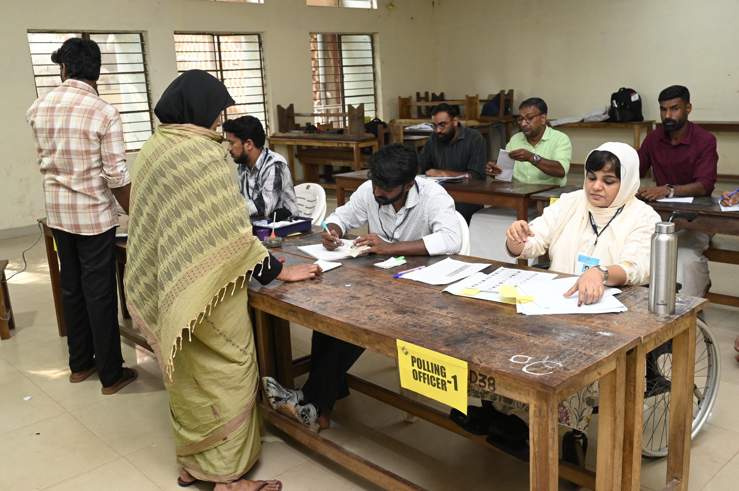 A snap from a polling booth in Kerala.
