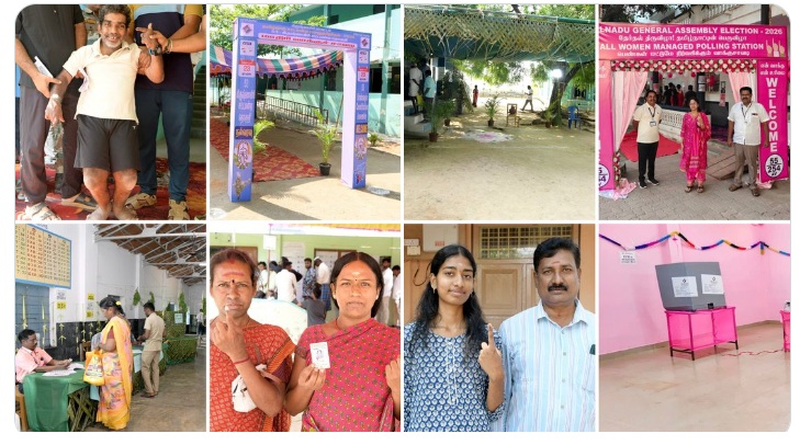 The voting percentage stood at close to 85% at 7 pm.