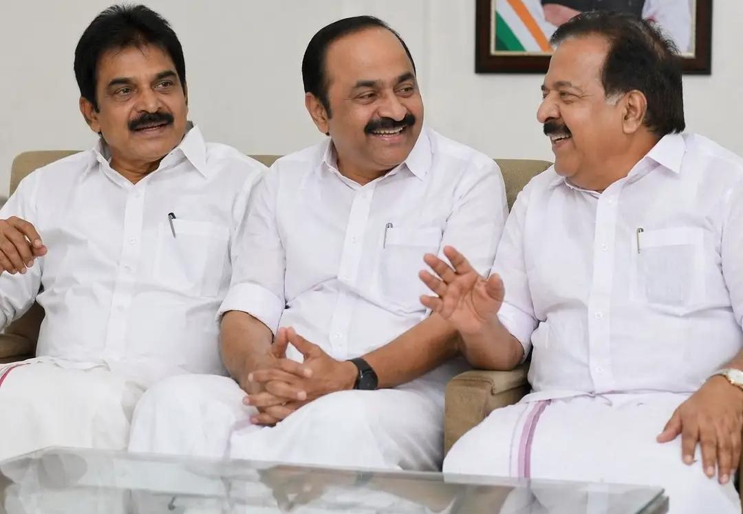 K C Venugopal, V D Satheesan and Ramesh Chennithala