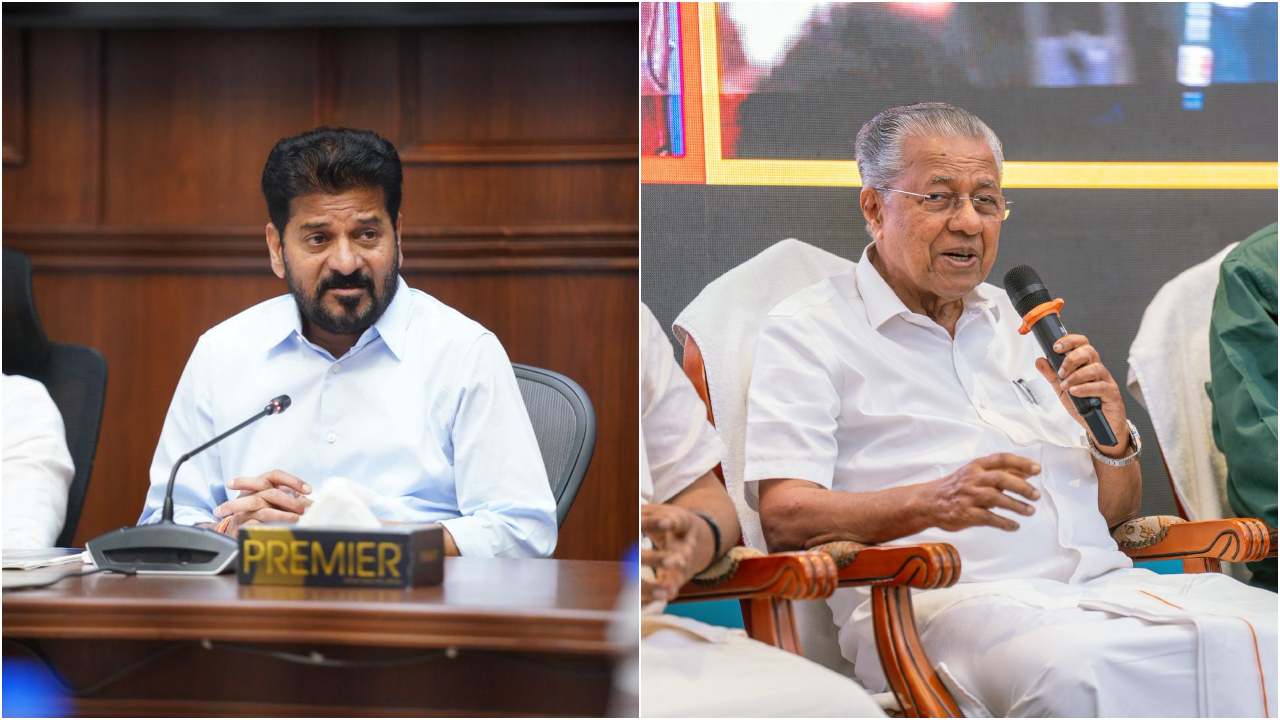 Revanth Reddy (L) and Pinarayi Vijayan. Credit: x.com/revanth_anumula, x.com/pinarayivijayan