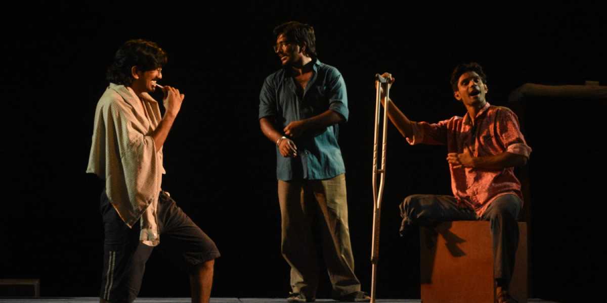 A scene from the play, Holi, staged at the University of Hyderabad.