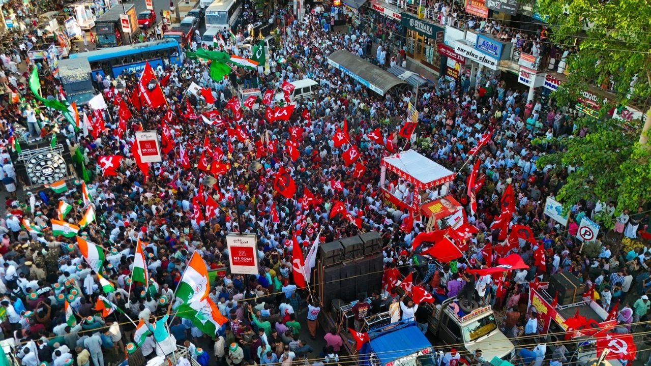An LDF poll rally in Kerala.