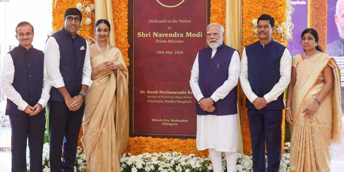 Prime Minister Narendra Modi at Sindhu Hospitals on Sunday.