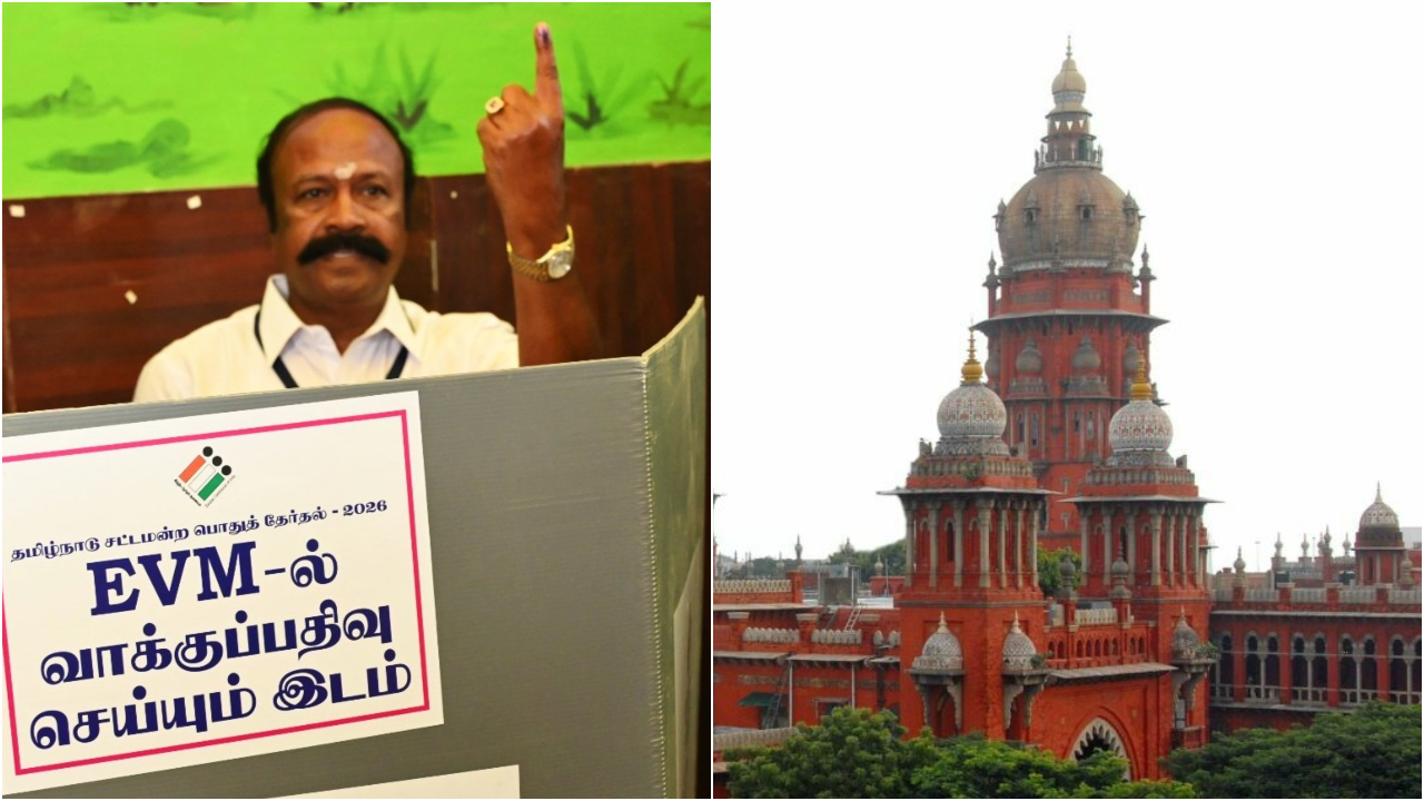 DMK's KR Periakaruppan. Credit: x.com/OfficeOfKRP, Wikimedia Commons